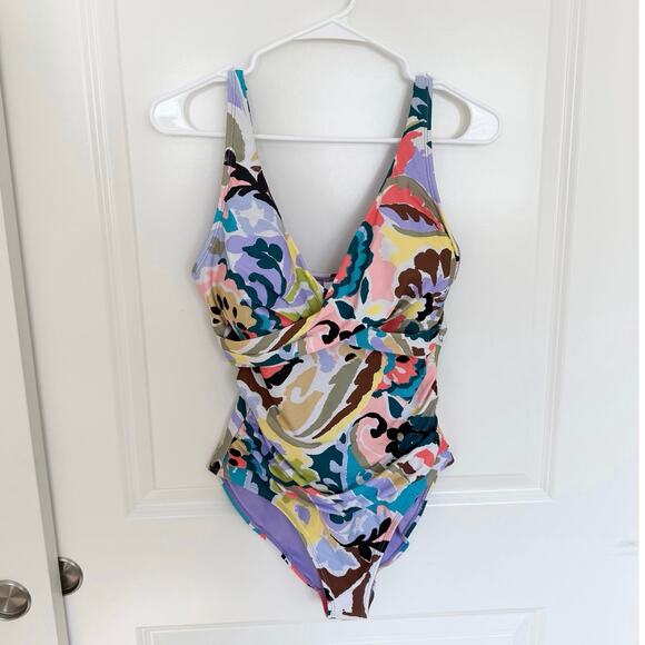 Anne Cole Kashmir Paisley Maillot One-Piece Swimsuit 10 - Picture 3 of 6